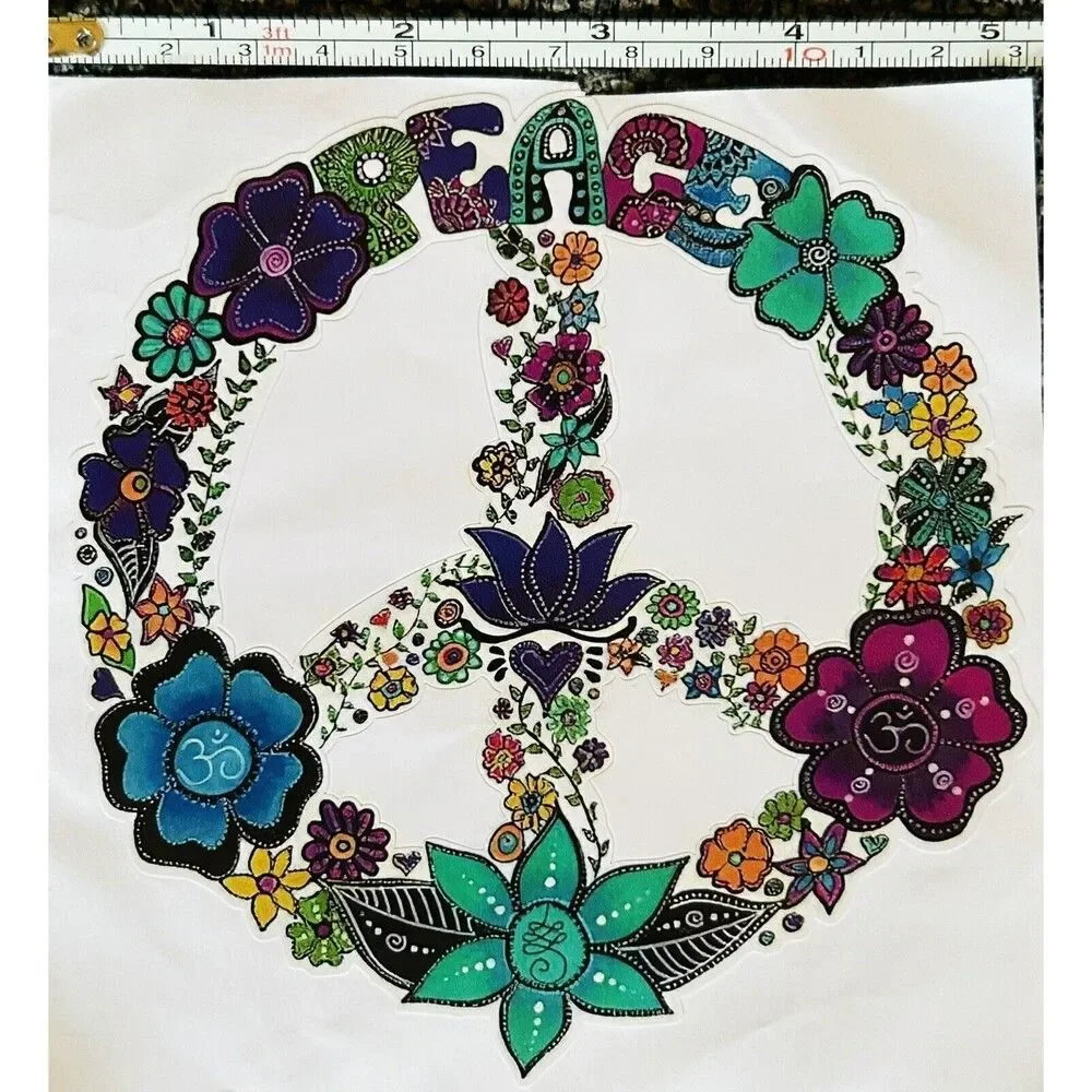 Peace Sign - Large Flower Vinyl Decal‎ Sticker